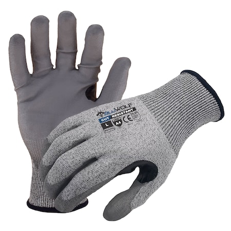 Azusa Safety Cut-Resistant Work Gloves, Cut Level A4 , Dipped , Polyurethane , Smooth , 2XL 1 PR BW4020
